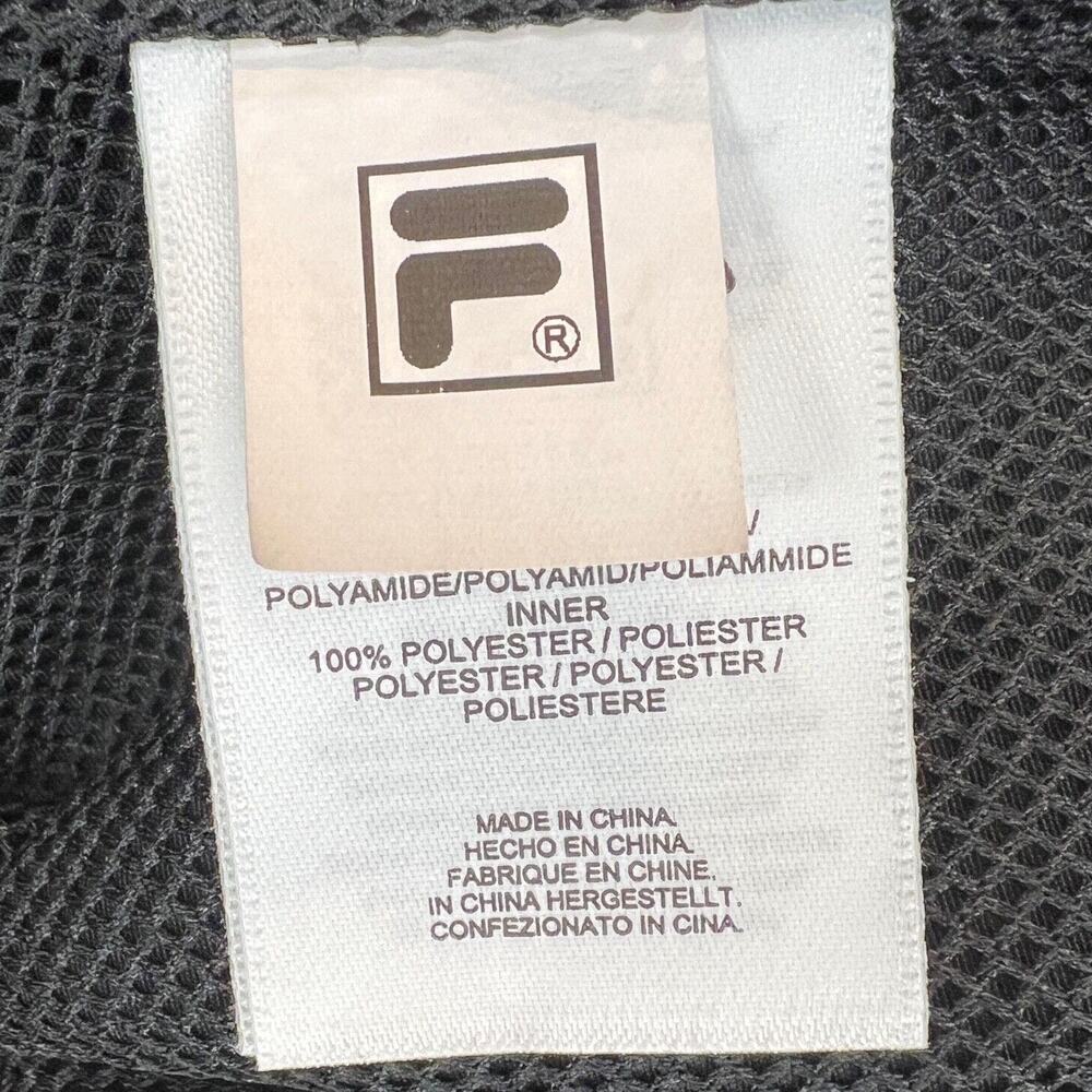 VTG FILA Womens Doroteia Wind Pants XL Track Black Yellow Pink White Design 90's - Picture 8 of 8
